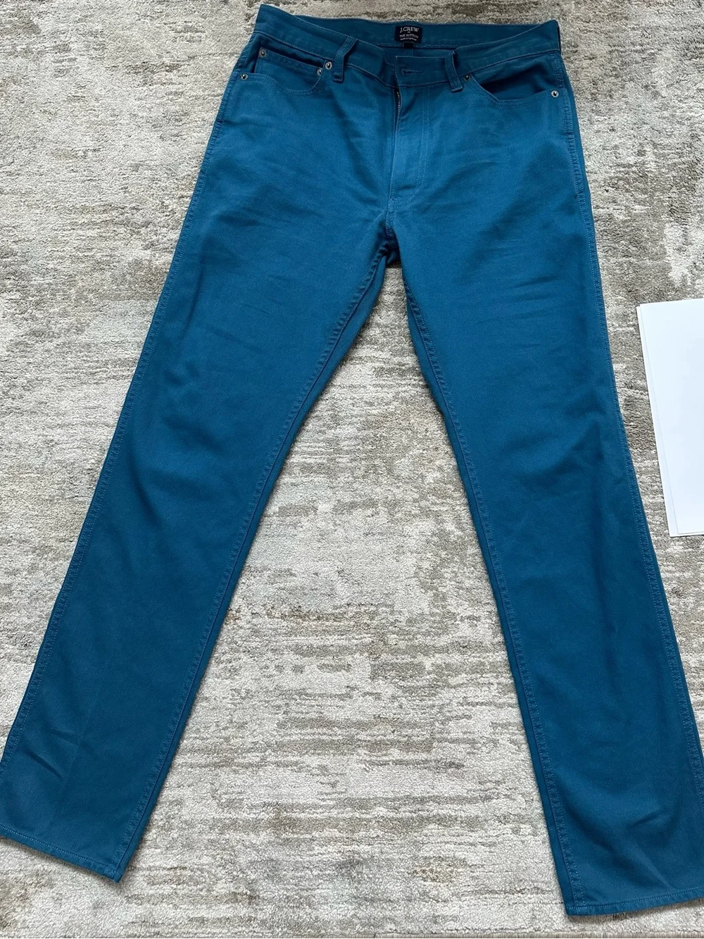 J. Crew Slim Straight Jeans in Teal Blue